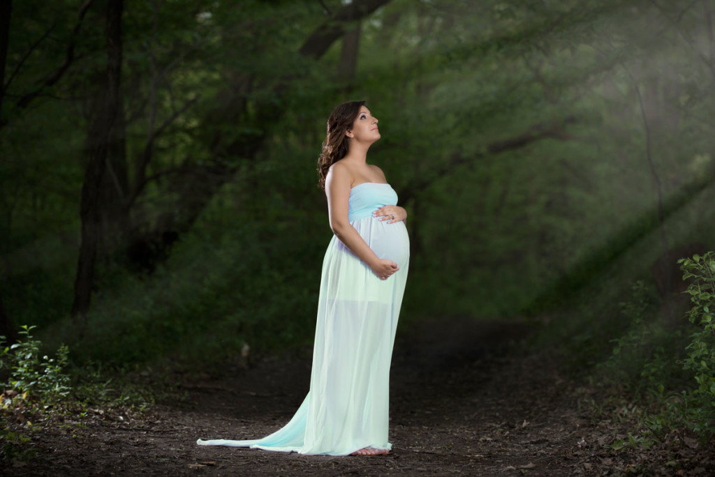 Maternity Photo of a Woman With a Beautiful Forest Background
