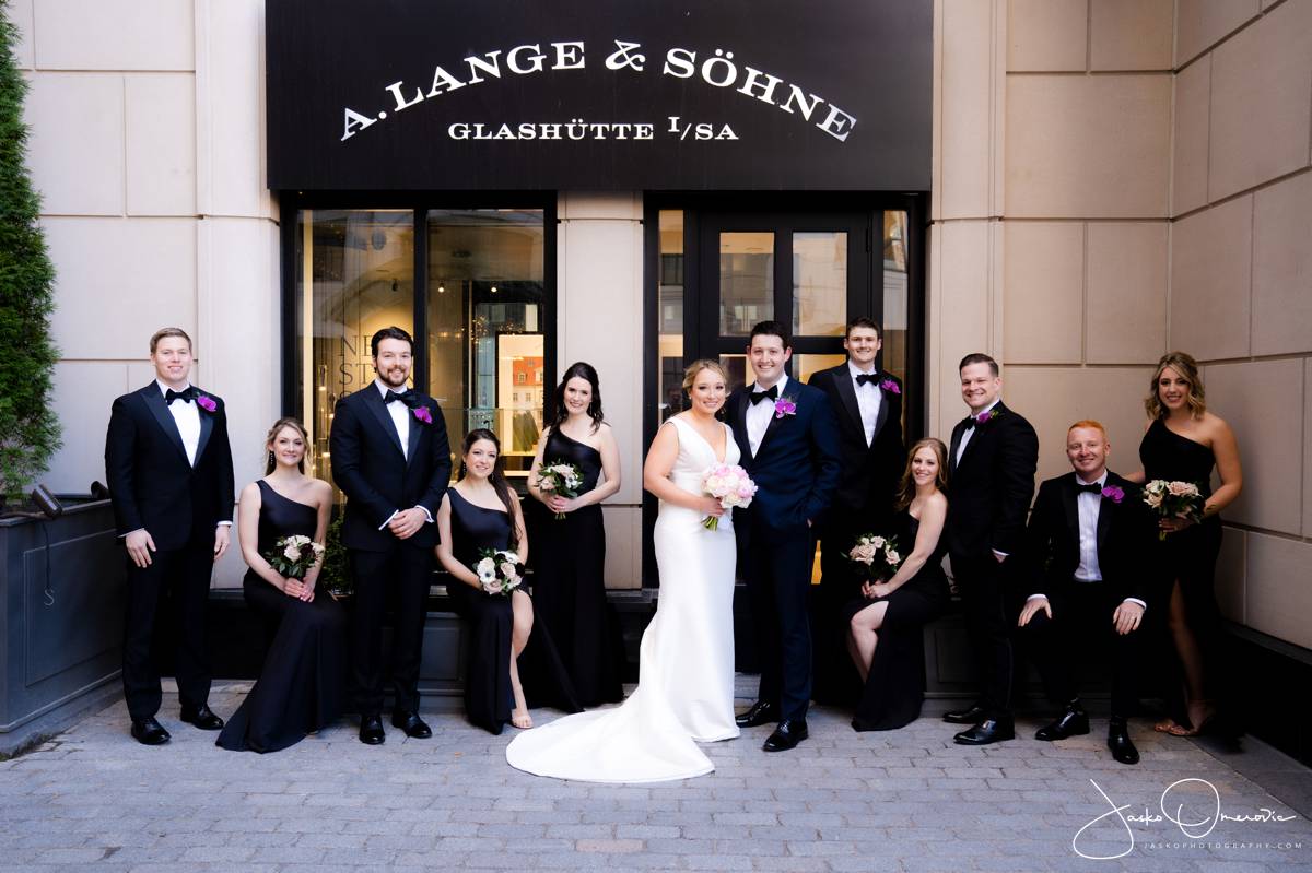 bridal party at Waldorf Astoria wedding in Chicago