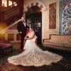 Hollywood themed portraits for bride and groom ont heir wedding day